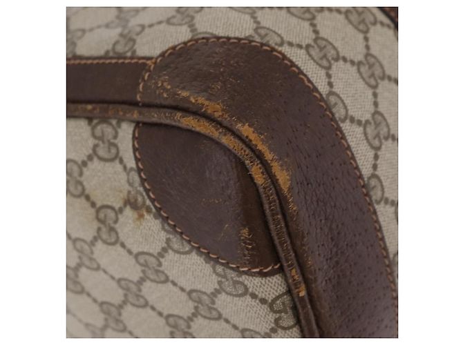 GUCCI GG Supreme Web Sherry Line Hand Bag PVC Beige Gold Red - vista 16