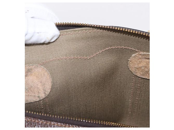 GUCCI GG Supreme Web Sherry Line Hand Bag PVC Beige Gold Red - vista 24