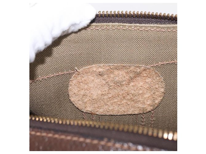 GUCCI GG Supreme Web Sherry Line Hand Bag PVC Beige Gold Red - vista 27