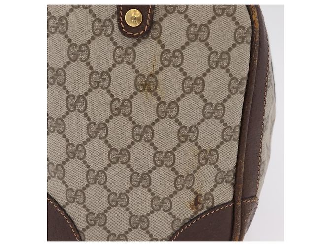 GUCCI GG Supreme Web Sherry Line Hand Bag PVC Beige Gold Red - vista 4