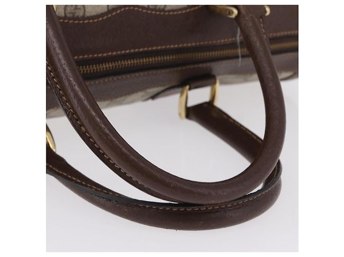 GUCCI GG Supreme Web Sherry Line Hand Bag PVC Beige Gold Red - vista 5