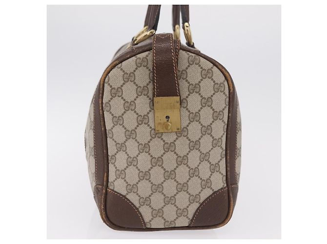 GUCCI GG Supreme Web Sherry Line Hand Bag PVC Beige Gold Red - vista 7