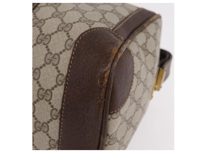 GUCCI GG Supreme Web Sherry Line Hand Bag PVC Beige Gold Red - vista 9