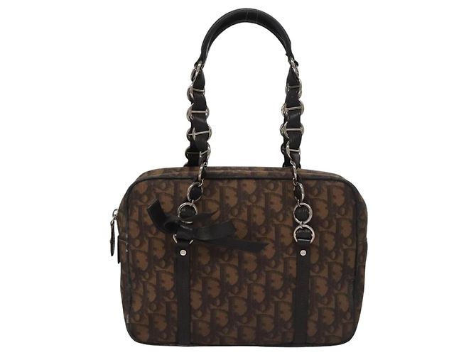 Christian Dior Romantic Trotter Canvas Shoulder Bag PVC Brown - vista 13