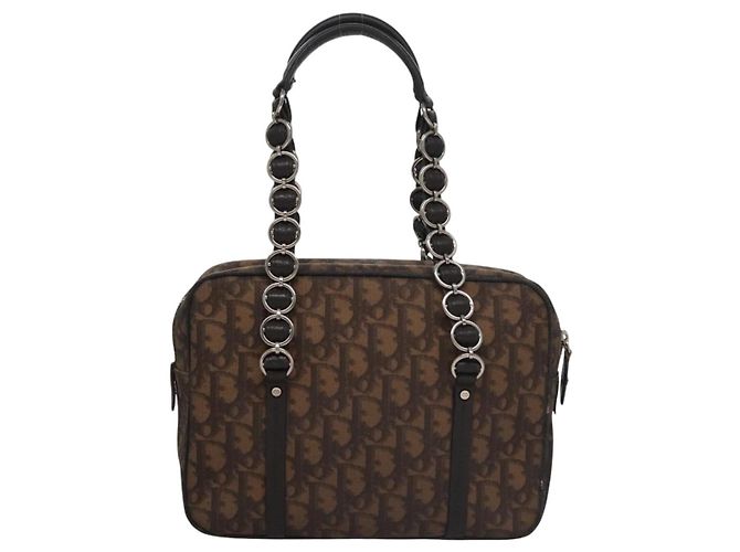 Christian Dior Romantic Trotter Canvas Shoulder Bag PVC Brown - vista 2