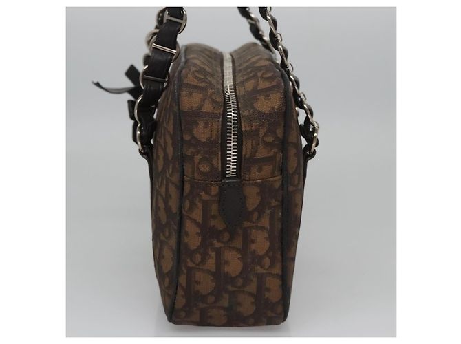 Christian Dior Romantic Trotter Canvas Shoulder Bag PVC Brown - vista 3