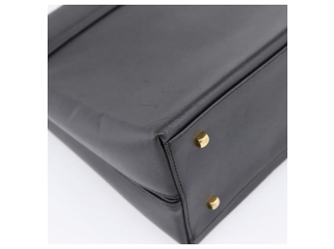 Salvatore Ferragamo Gancini Hand Bag Leather 2way Black Gold - vista 10
