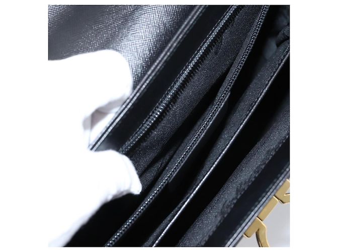 Salvatore Ferragamo Gancini Hand Bag Leather 2way Black Gold - vista 25