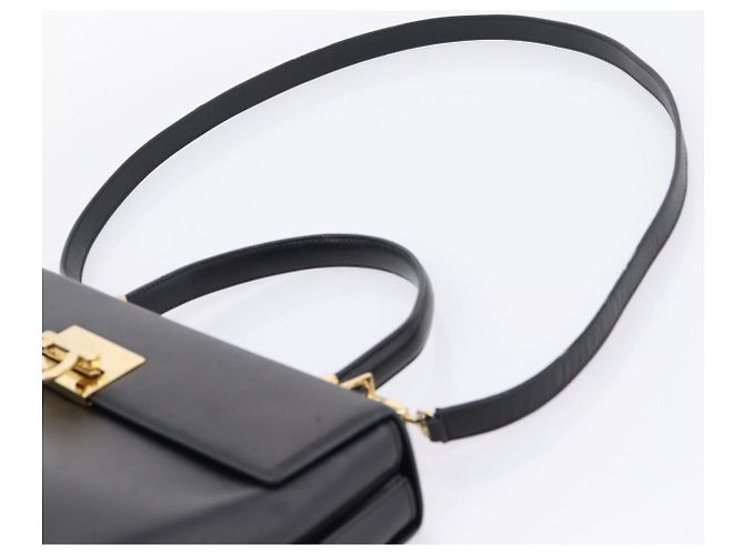 Salvatore Ferragamo Gancini Hand Bag Leather 2way Black Gold - vista 9