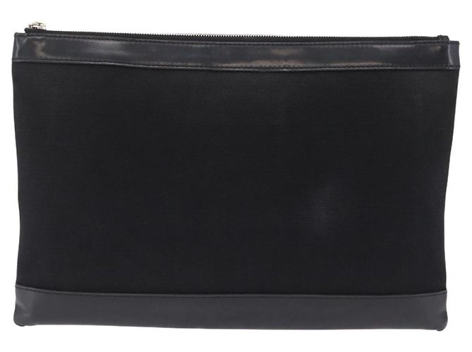 Balenciaga Clutch Bag Canvas Silver Black 373840 - vista 2