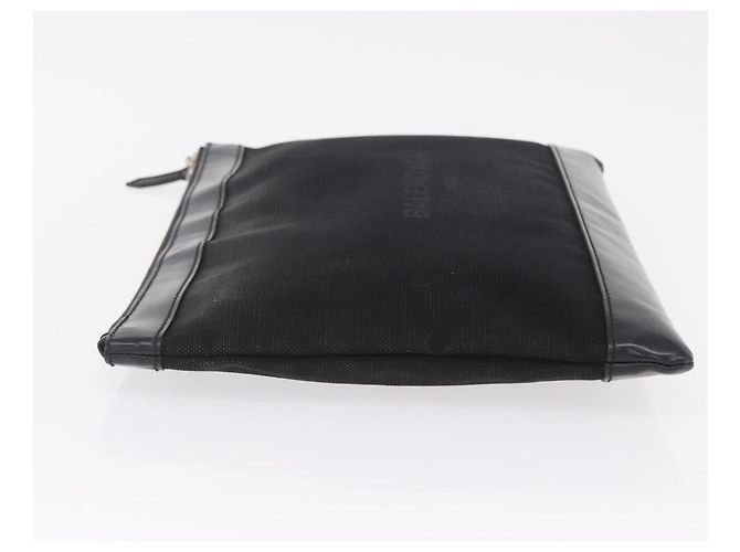 Balenciaga Clutch Bag Canvas Silver Black 373840 - vista 4