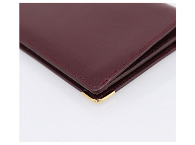Cartier Long Wallet Leather Bordeaux Gold - vista 11