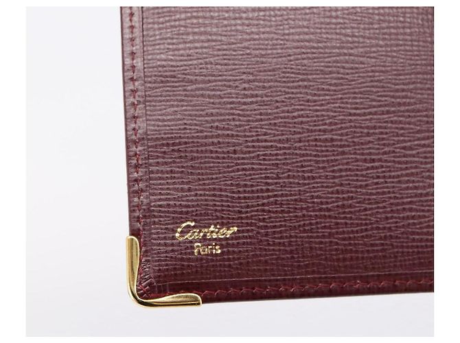 Cartier Long Wallet Leather Bordeaux Gold - vista 12