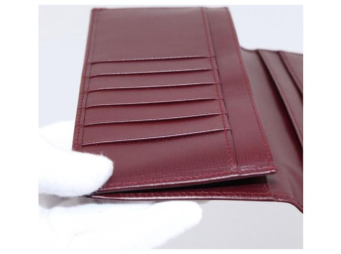 Cartier Long Wallet Leather Bordeaux Gold - vista 17