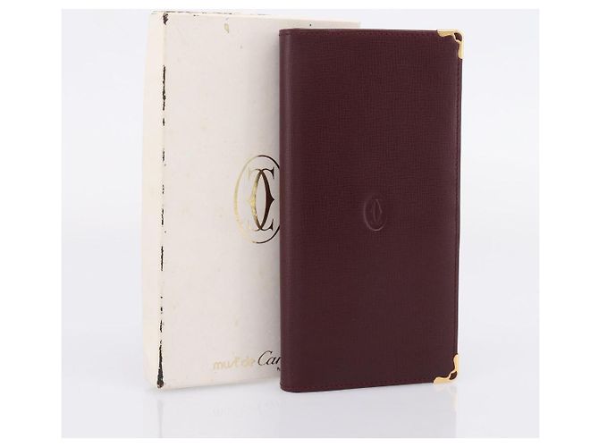 Cartier Long Wallet Leather Bordeaux Gold - vista 23