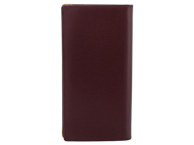 Cartier Long Wallet Leather Bordeaux Gold - vista 3