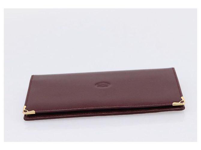 Cartier Long Wallet Leather Bordeaux Gold - vista 4