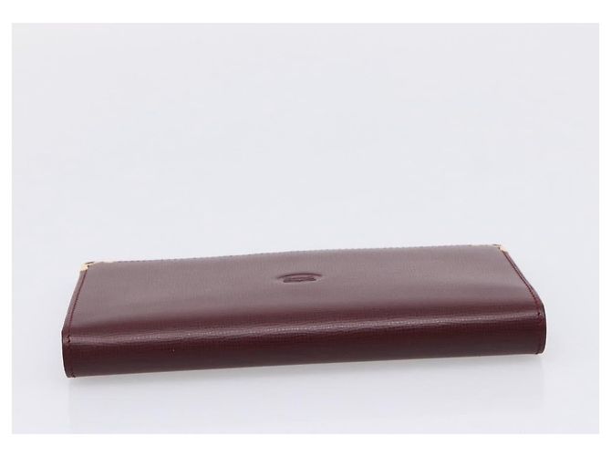 Cartier Long Wallet Leather Bordeaux Gold - vista 5