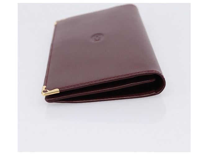 Cartier Long Wallet Leather Bordeaux Gold - vista 6