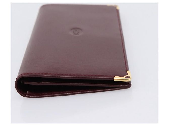 Cartier Long Wallet Leather Bordeaux Gold - vista 7