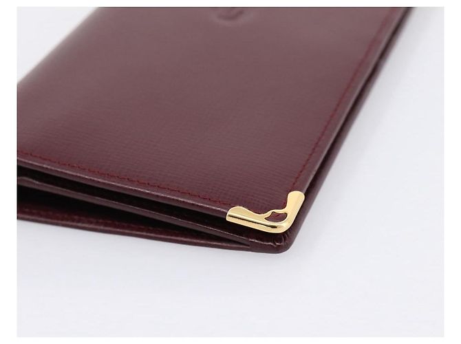 Cartier Long Wallet Leather Bordeaux Gold - vista 8