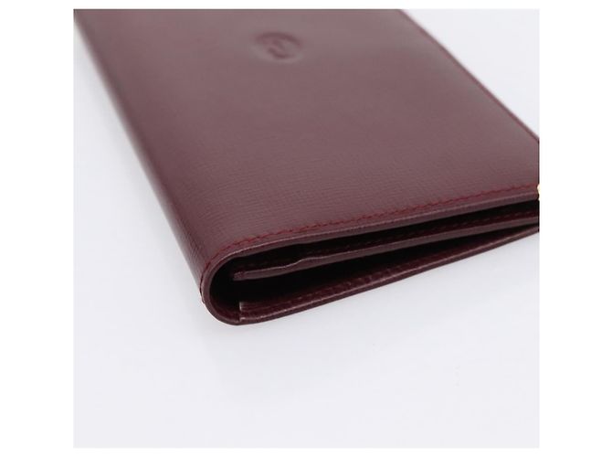 Cartier Long Wallet Leather Bordeaux Gold - vista 9
