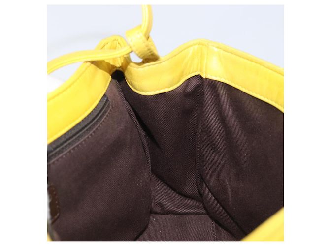 CHANEL Matelasse 2.55 Shoulder Bag Lamb Skin Yellow Silver CC - vista 33