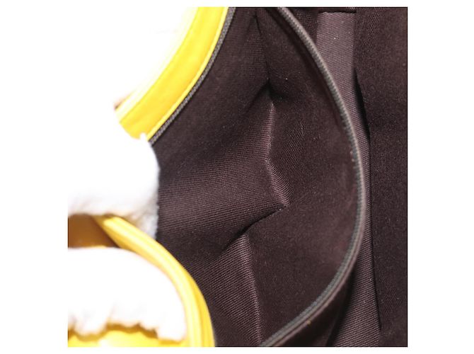 CHANEL Matelasse 2.55 Shoulder Bag Lamb Skin Yellow Silver CC - vista 36