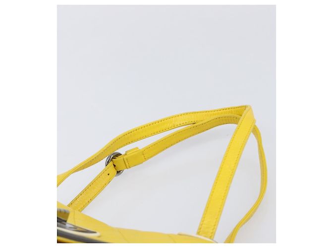 CHANEL Matelasse 2.55 Shoulder Bag Lamb Skin Yellow Silver CC - vista 9