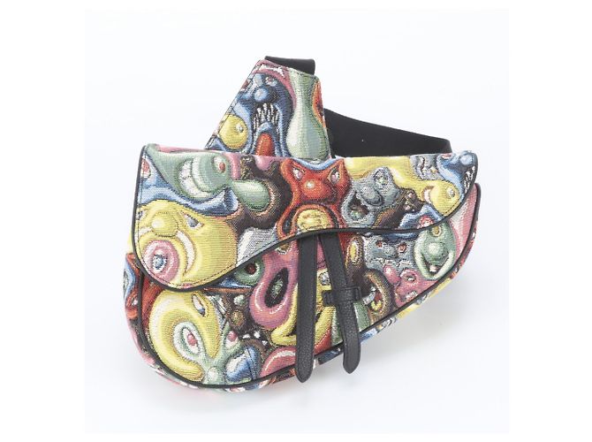 Borsa a tracolla Saddle in pelle Christian Dior x Kenny Schaff - vista 2