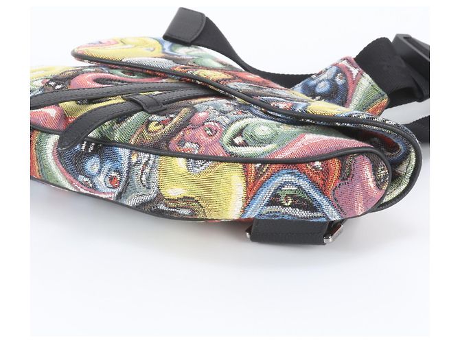 Borsa a tracolla Saddle in pelle Christian Dior x Kenny Schaff - vista 5