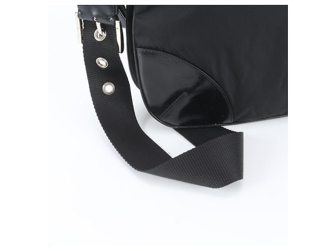Sac à épaule Prada en nylon Tessuto avec logo triangle en cuir - vue 2