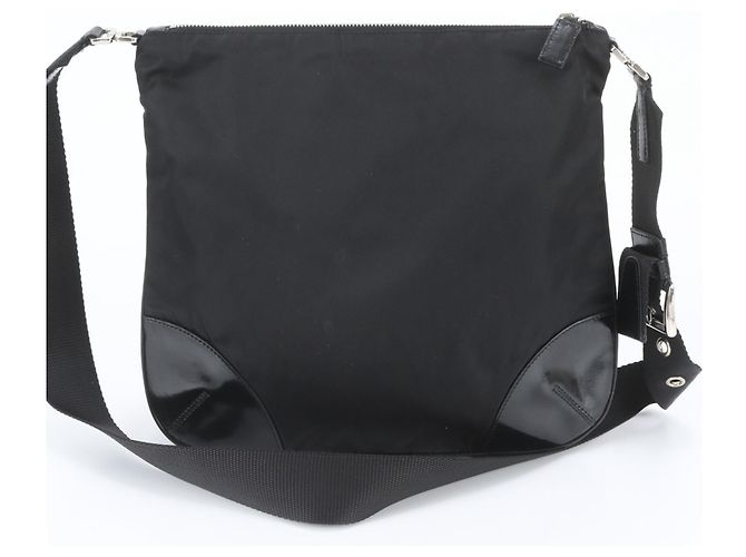 Sac à épaule Prada en nylon Tessuto avec logo triangle en cuir - vue 3