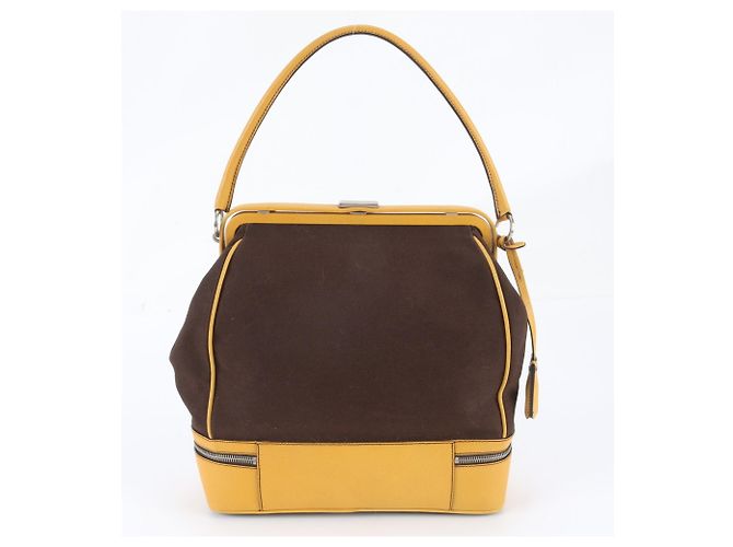 Borsa a tracolla Prada Canapa Cerniera Doctor Leather - vista 3
