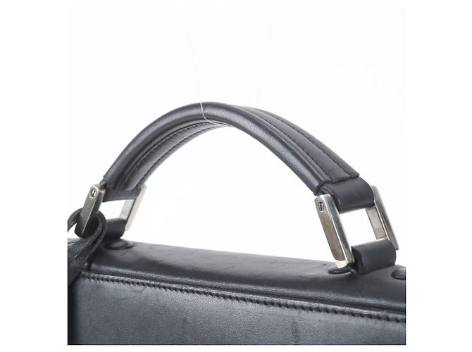 porte-documents Prada en cuir noir - vue 2