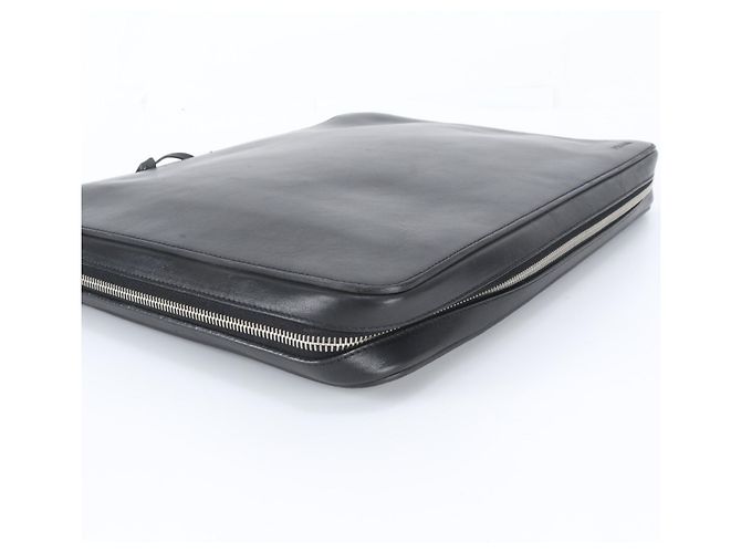 porte-documents Prada en cuir noir - vue 4