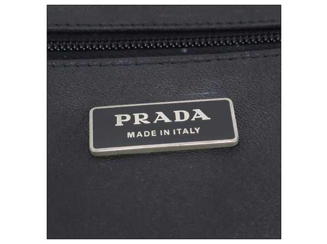 porte-documents Prada en cuir noir - vue 8