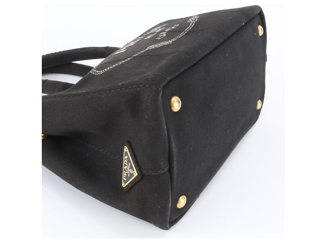 Borsa Tote Prada Canapa con logo triangolare - vista 4
