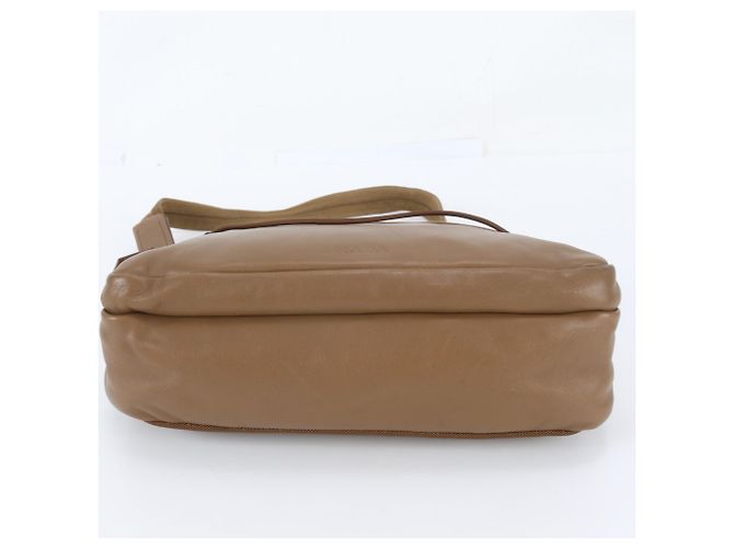 Borsa a tracolla e a spalla Prada in pelle marrone - vista 5