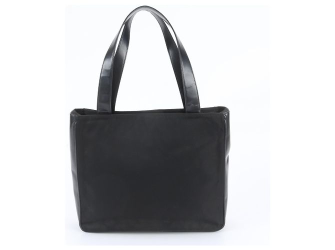 Borsa Tote Prada in nylon e pelle con logo Triangle - vista 3