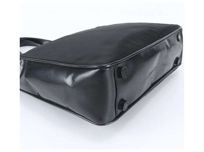 Borsa Tote Prada in nylon e pelle con logo Triangle - vista 4