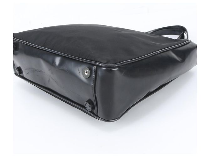Borsa Tote Prada in nylon e pelle con logo Triangle - vista 6