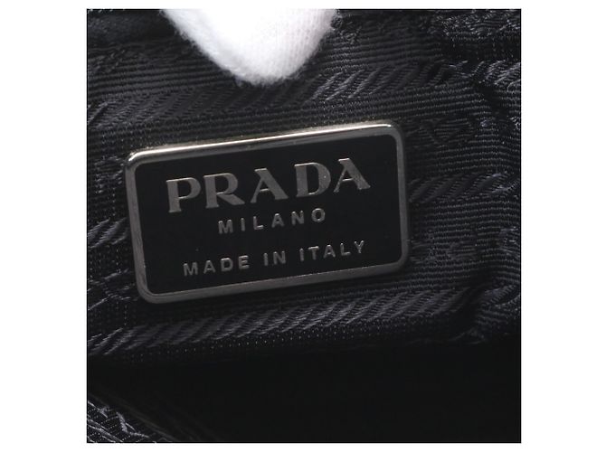 Borsa Tote Prada in nylon e pelle con logo Triangle - vista 9