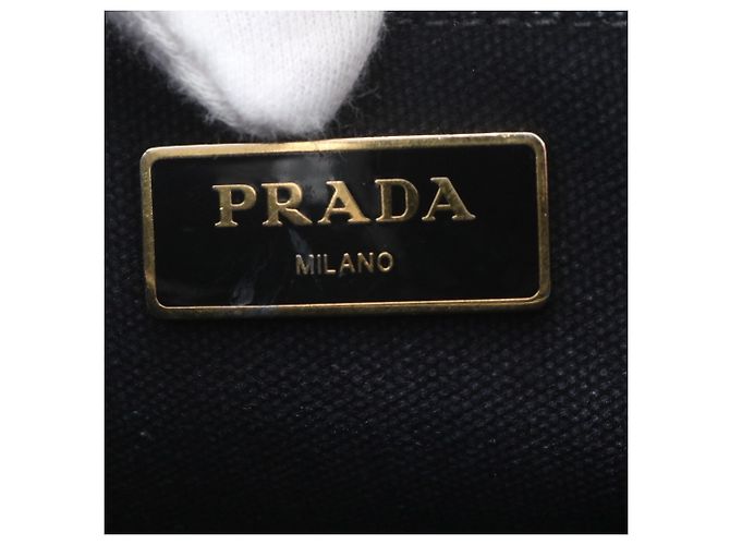Borsa Tote Prada Canapa in pelle e tela - view 11