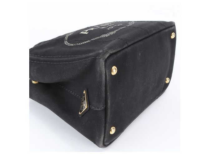 Borsa Tote Prada Canapa in pelle e tela - view 4