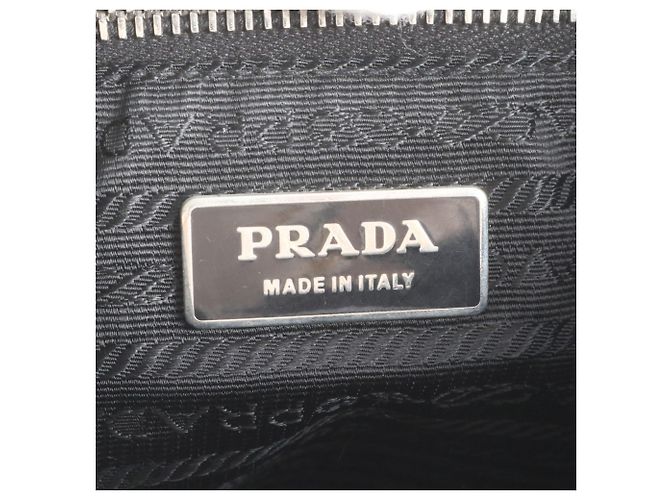 Prada Tessuto Nylon Triangle Logo Leather Messenger Bag - view 8
