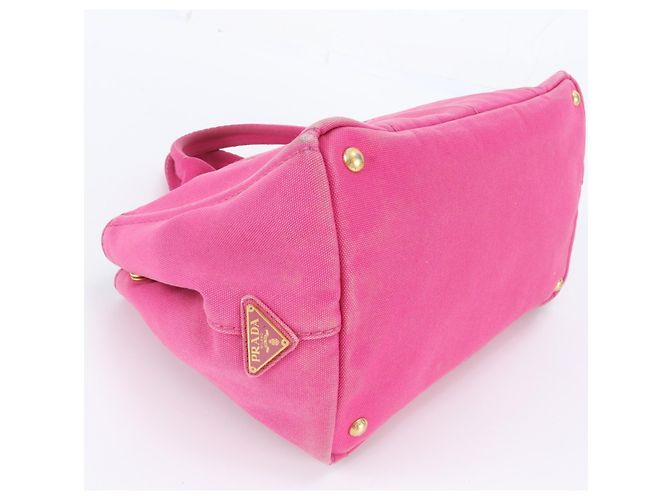 Prada Canapa BN1877 Leder Canvas Tote Bag - Ansicht 4