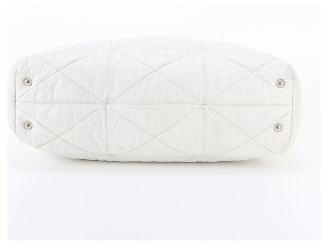 Saco Tote Miu Miu em couro acolchoado branco - vista 6