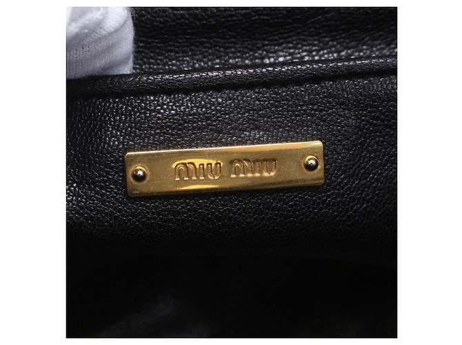 Borsa Tote Miu Miu in Denim e Pelle Biker - vista 13