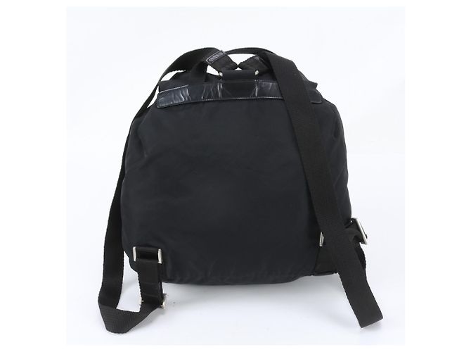 Prada Tessuto Nylon Triangle Logo Leather Backpack - view 3